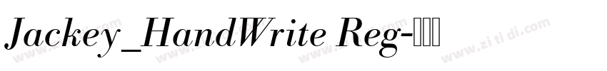 Jackey_HandWrite Reg字体转换